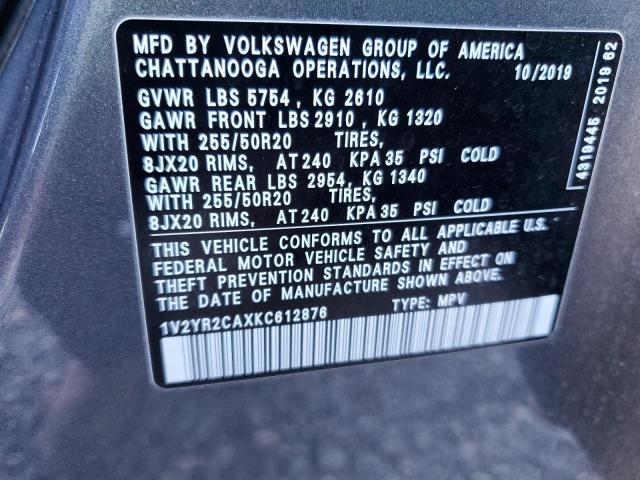 Photo 11 VIN: 1V2YR2CAXKC612876 - VOLKSWAGEN ATLAS 