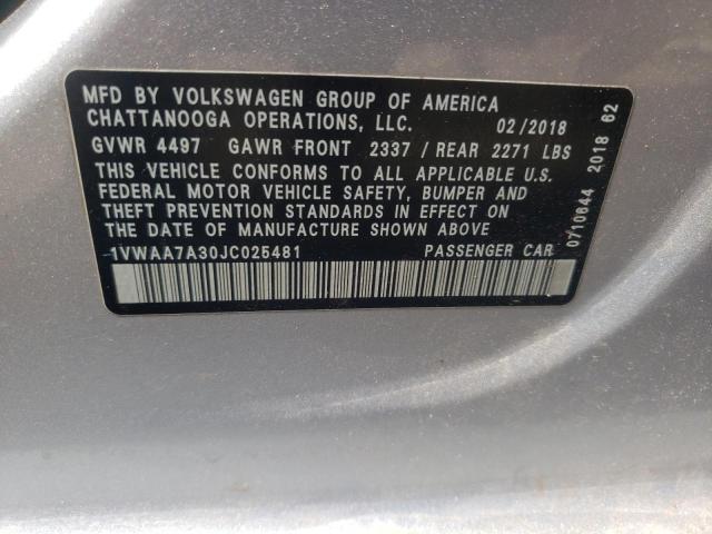 Photo 9 VIN: 1VWAA7A30JC025481 - VOLKSWAGEN PASSAT 