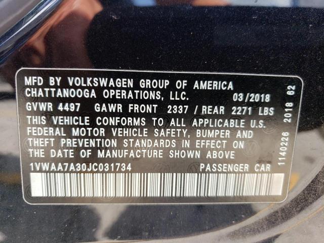 Photo 11 VIN: 1VWAA7A30JC031734 - VOLKSWAGEN PASSAT 