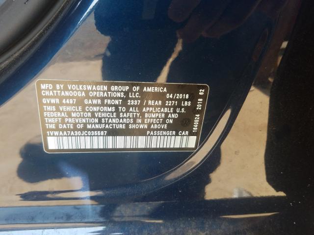 Photo 9 VIN: 1VWAA7A30JC035587 - VOLKSWAGEN PASSAT 