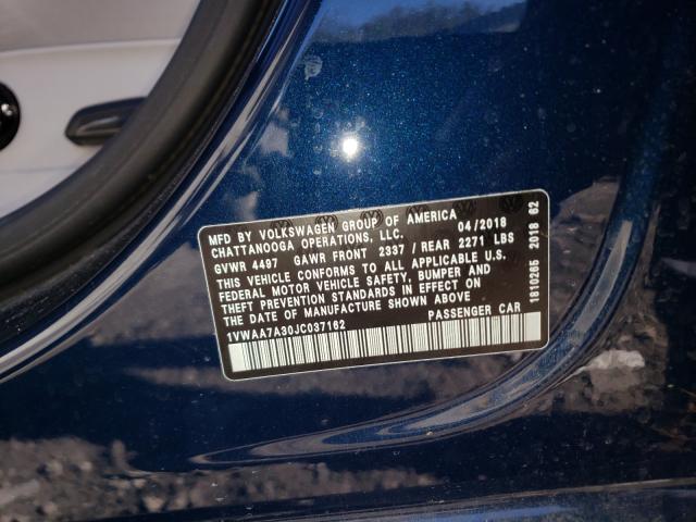 Photo 9 VIN: 1VWAA7A30JC037162 - VOLKSWAGEN PASSAT 