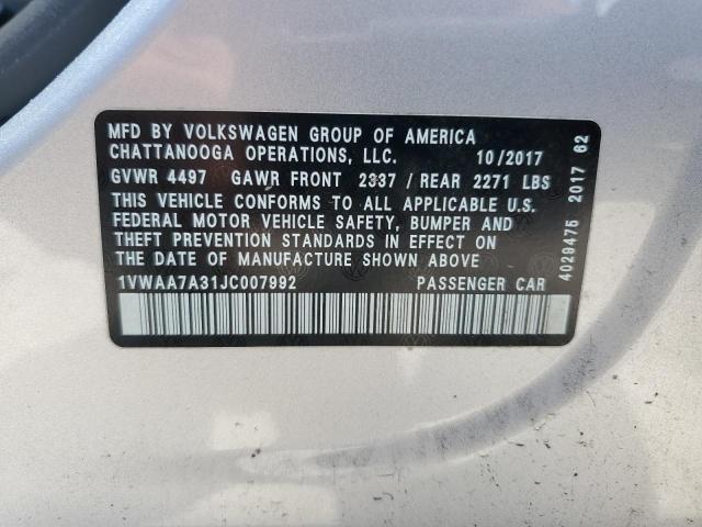 Photo 11 VIN: 1VWAA7A31JC007992 - VOLKSWAGEN PASSAT 