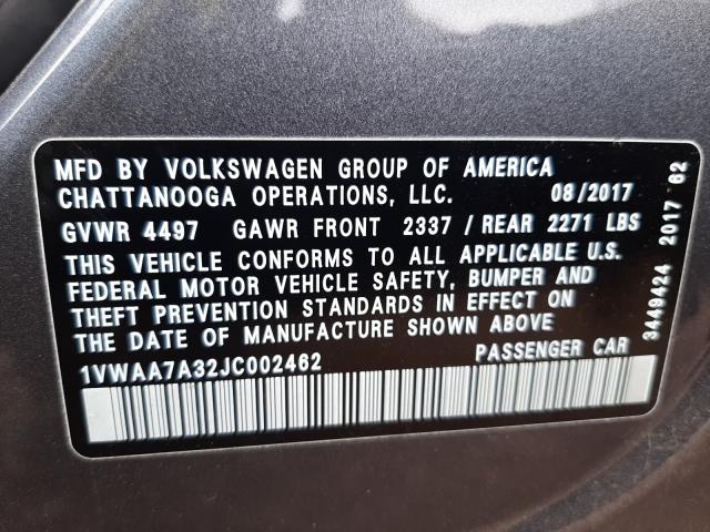 Photo 9 VIN: 1VWAA7A32JC002462 - VOLKSWAGEN PASSAT 