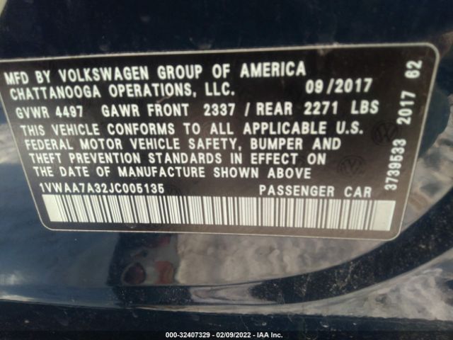 Photo 8 VIN: 1VWAA7A32JC005135 - VOLKSWAGEN PASSAT 