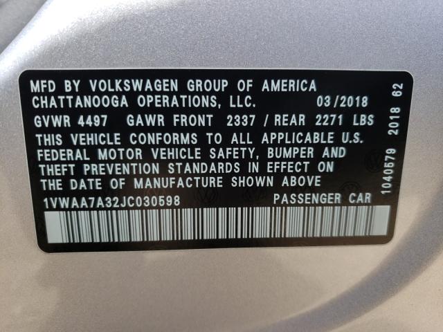 Photo 9 VIN: 1VWAA7A32JC030598 - VOLKSWAGEN PASSAT 