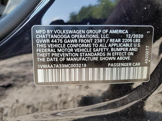 Photo 12 VIN: 1VWAA7A33MC003219 - VOLKSWAGEN PASSAT S 