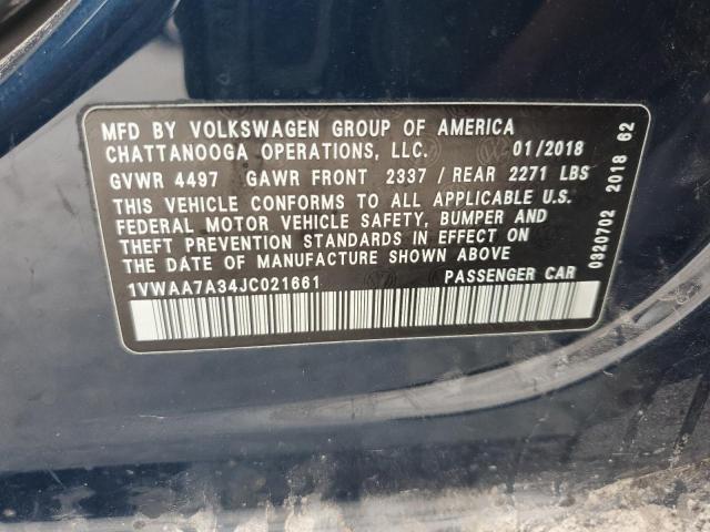 Photo 11 VIN: 1VWAA7A34JC021661 - VOLKSWAGEN PASSAT 