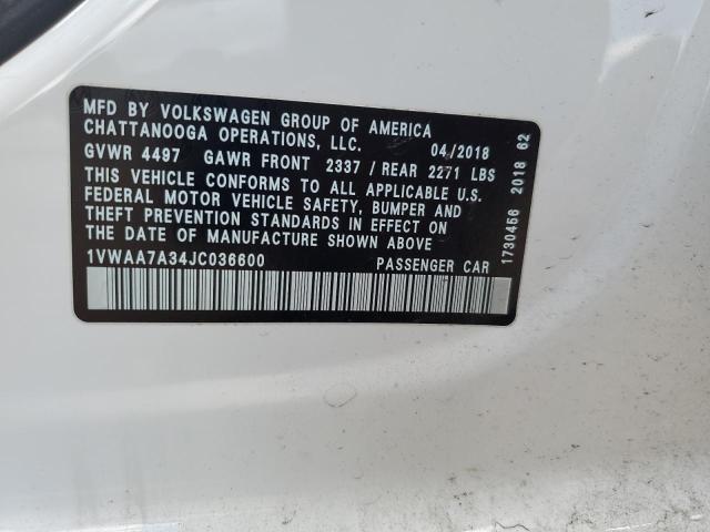 Photo 11 VIN: 1VWAA7A34JC036600 - VOLKSWAGEN PASSAT 