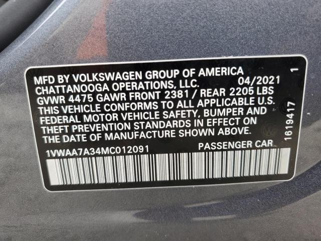 Photo 11 VIN: 1VWAA7A34MC012091 - VOLKSWAGEN PASSAT 