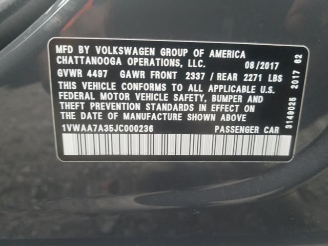 Photo 9 VIN: 1VWAA7A35JC000236 - VOLKSWAGEN PASSAT 