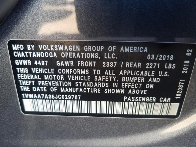 Photo 9 VIN: 1VWAA7A35JC029767 - VOLKSWAGEN PASSAT 