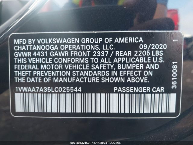 Photo 8 VIN: 1VWAA7A35LC025544 - VOLKSWAGEN PASSAT 