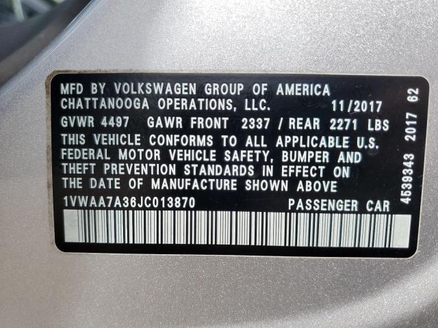 Photo 11 VIN: 1VWAA7A36JC013870 - VOLKSWAGEN PASSAT 