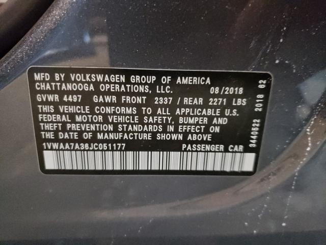 Photo 9 VIN: 1VWAA7A36JC051177 - VOLKSWAGEN PASSAT 