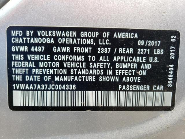 Photo 12 VIN: 1VWAA7A37JC004336 - VOLKSWAGEN PASSAT 