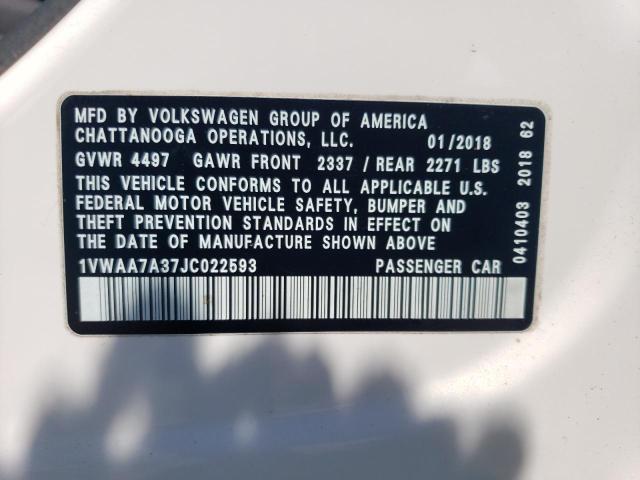 Photo 11 VIN: 1VWAA7A37JC022593 - VOLKSWAGEN PASSAT 