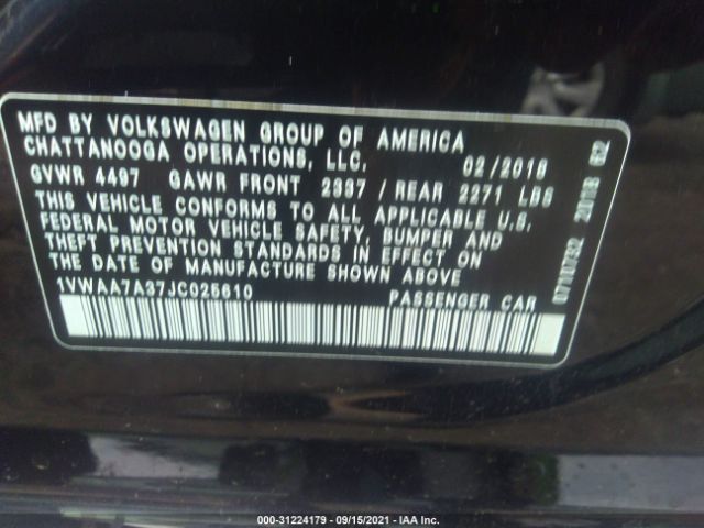 Photo 8 VIN: 1VWAA7A37JC025610 - VOLKSWAGEN PASSAT 