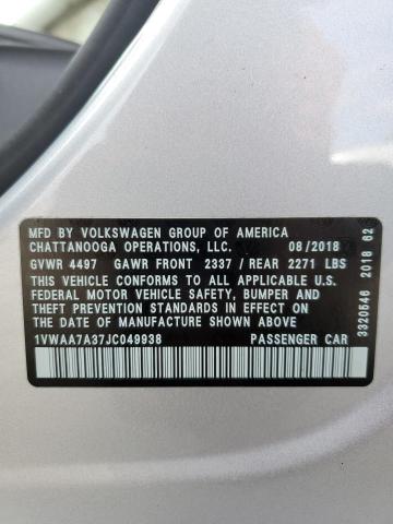 Photo 11 VIN: 1VWAA7A37JC049938 - VOLKSWAGEN PASSAT 