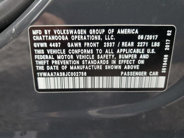 Photo 11 VIN: 1VWAA7A38JC002756 - VOLKSWAGEN PASSAT 