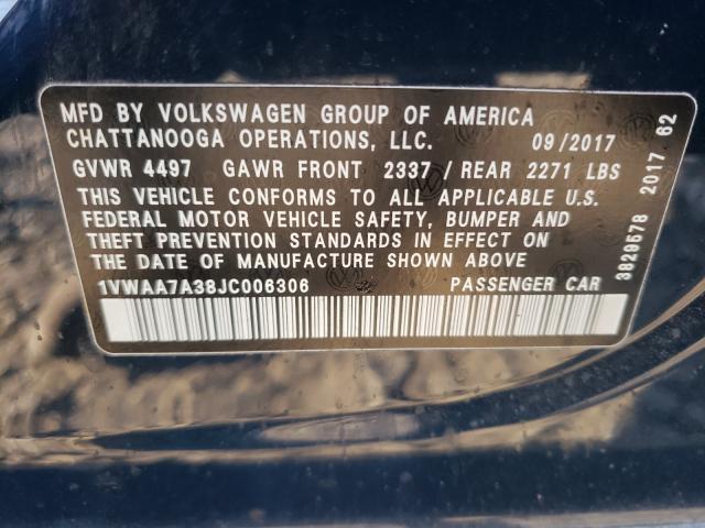 Photo 9 VIN: 1VWAA7A38JC006306 - VOLKSWAGEN PASSAT 