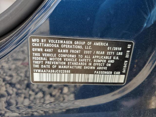 Photo 11 VIN: 1VWAA7A38JC022585 - VOLKSWAGEN PASSAT 