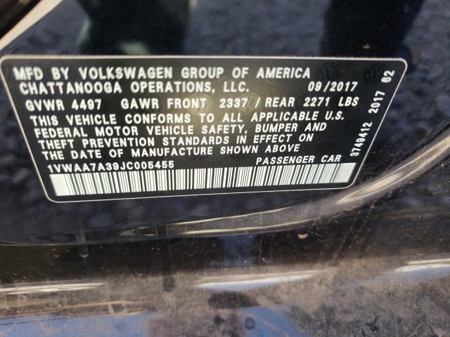 Photo 9 VIN: 1VWAA7A39JC005455 - VOLKSWAGEN PASSAT S 