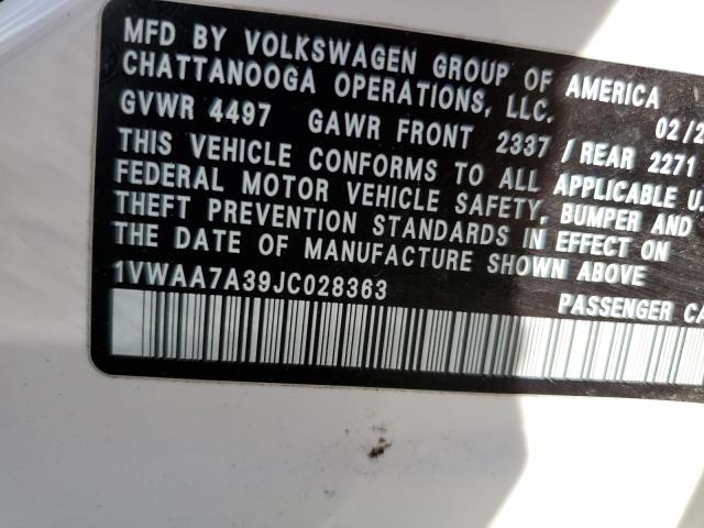 Photo 11 VIN: 1VWAA7A39JC028363 - VOLKSWAGEN PASSAT 