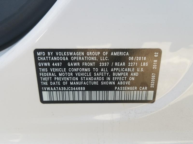 Photo 9 VIN: 1VWAA7A39JC044689 - VOLKSWAGEN PASSAT 