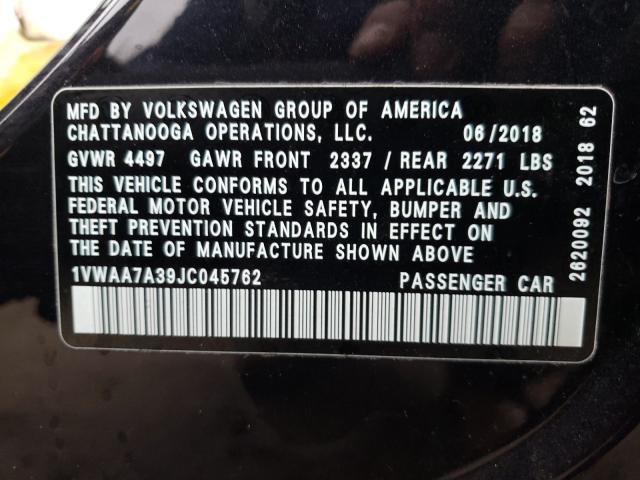 Photo 9 VIN: 1VWAA7A39JC045762 - VOLKSWAGEN PASSAT 