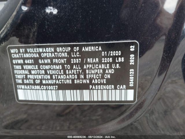 Photo 8 VIN: 1VWAA7A39LC010027 - VOLKSWAGEN PASSAT 