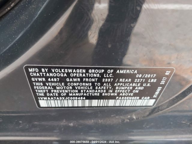 Photo 8 VIN: 1VWAA7A3XJC005464 - VOLKSWAGEN PASSAT 