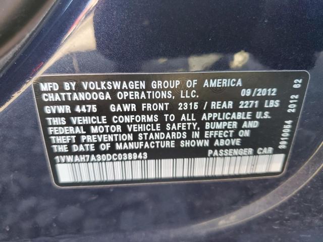 Photo 11 VIN: 1VWAH7A30DC038943 - VOLKSWAGEN PASSAT 