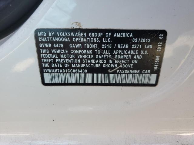 Photo 11 VIN: 1VWAH7A31CC066409 - VOLKSWAGEN PASSAT S 