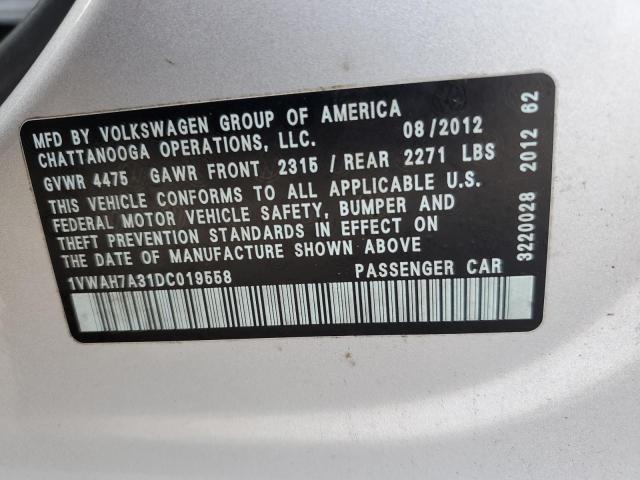 Photo 11 VIN: 1VWAH7A31DC019558 - VOLKSWAGEN PASSAT 