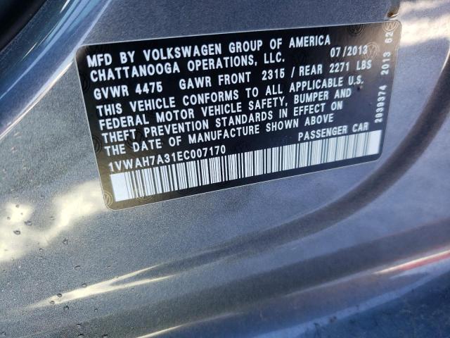 Photo 12 VIN: 1VWAH7A31EC007170 - VOLKSWAGEN PASSAT 