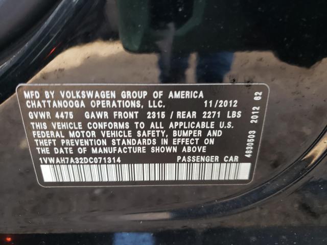 Photo 9 VIN: 1VWAH7A32DC071314 - VOLKSWAGEN PASSAT 