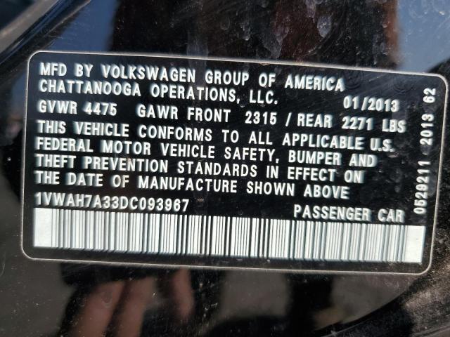 Photo 11 VIN: 1VWAH7A33DC093967 - VOLKSWAGEN PASSAT S 