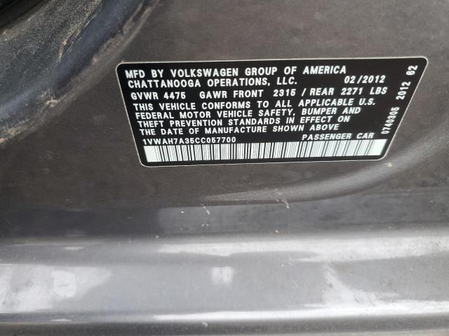 Photo 11 VIN: 1VWAH7A35CC057700 - VOLKSWAGEN PASSAT 