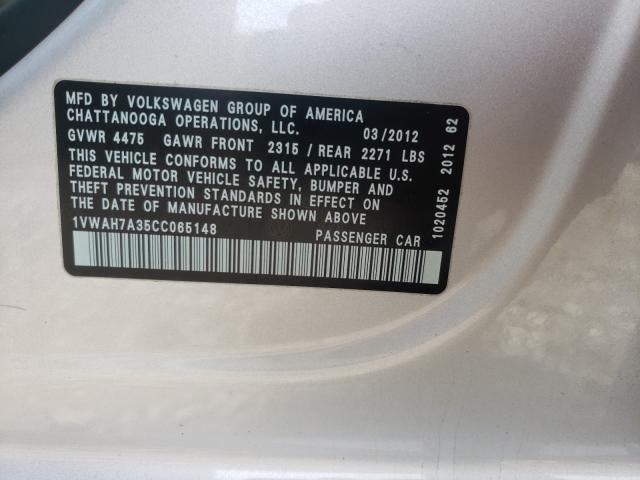 Photo 9 VIN: 1VWAH7A35CC065148 - VOLKSWAGEN PASSAT 