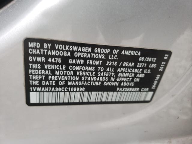 Photo 9 VIN: 1VWAH7A36CC109996 - VOLKSWAGEN PASSAT 