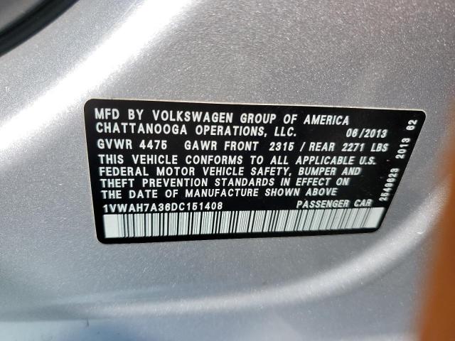 Photo 11 VIN: 1VWAH7A36DC151408 - VOLKSWAGEN PASSAT 