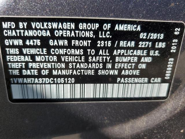 Photo 11 VIN: 1VWAH7A37DC105120 - VOLKSWAGEN PASSAT 