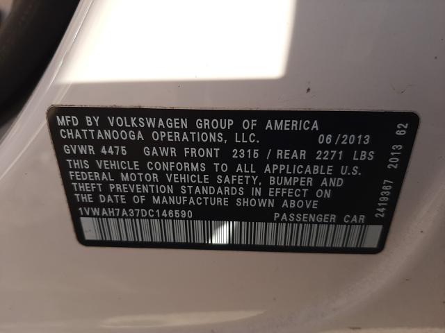 Photo 9 VIN: 1VWAH7A37DC146590 - VOLKSWAGEN PASSAT 