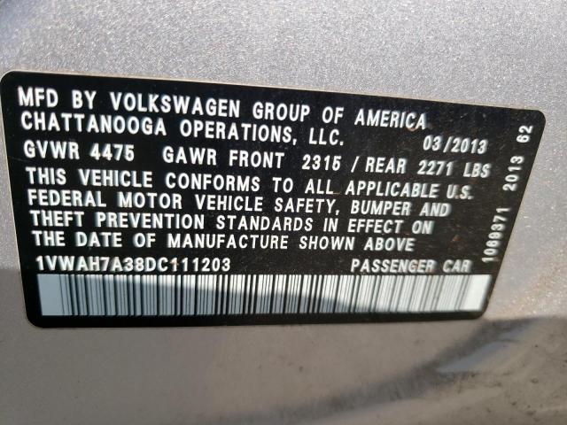 Photo 11 VIN: 1VWAH7A38DC111203 - VOLKSWAGEN PASSAT 