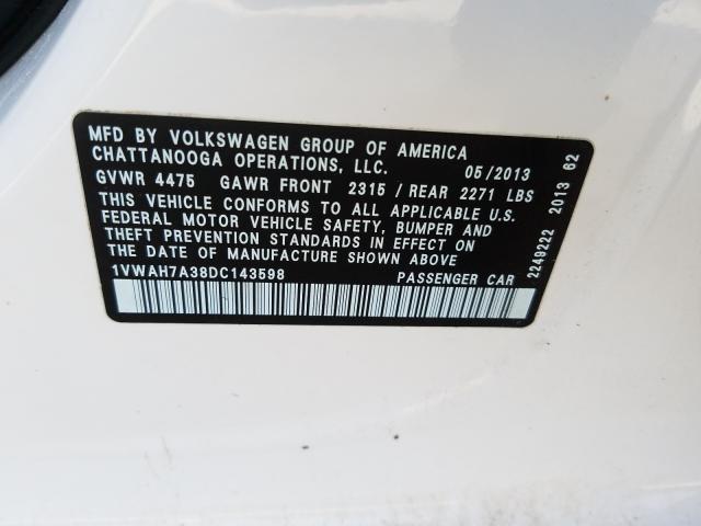 Photo 9 VIN: 1VWAH7A38DC143598 - VOLKSWAGEN PASSAT 