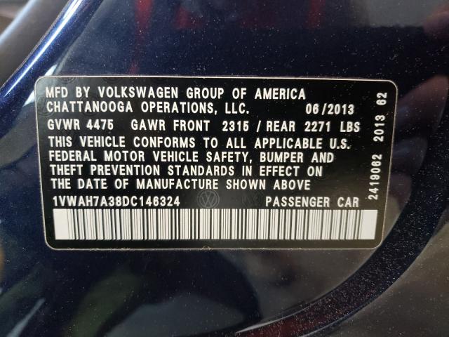 Photo 9 VIN: 1VWAH7A38DC146324 - VOLKSWAGEN PASSAT 