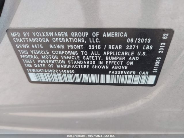 Photo 8 VIN: 1VWAH7A39DC146560 - VOLKSWAGEN PASSAT 