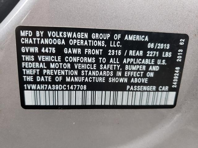 Photo 9 VIN: 1VWAH7A39DC147708 - VOLKSWAGEN PASSAT 