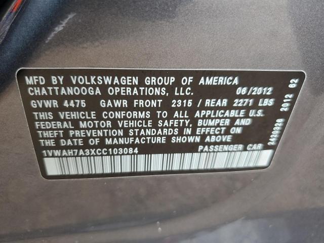 Photo 11 VIN: 1VWAH7A3XCC103084 - VOLKSWAGEN PASSAT 