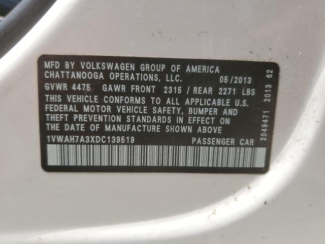 Photo 11 VIN: 1VWAH7A3XDC139519 - VOLKSWAGEN PASSAT 